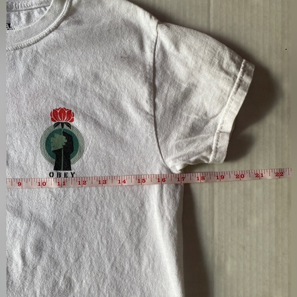 Obey Rise Above‎ Small White Tshirt - Picture 2 of 6